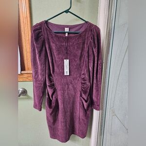 La Vie Rebecca Taylor purple velvet dress size M